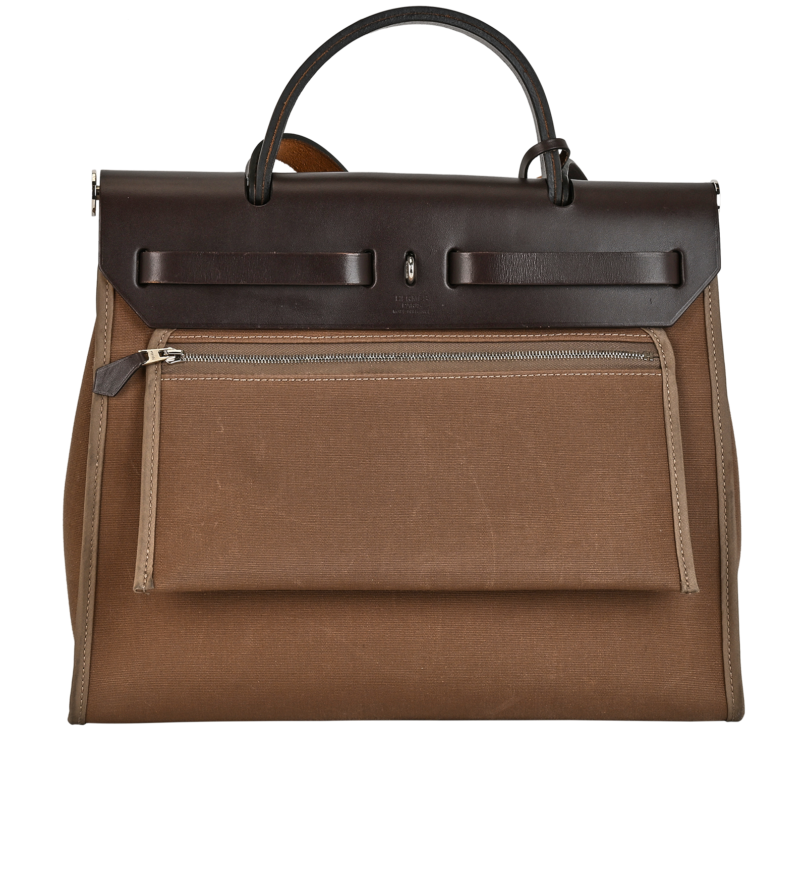 Herbag Zip 31, &pound;1,500, Handbags, Brown/Taupe, Canvas/Leather, Back view